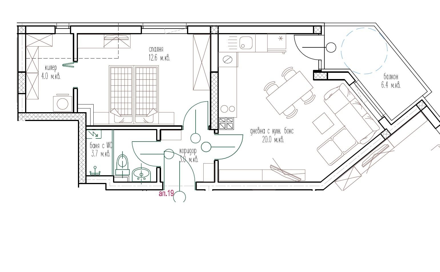 2-стаен - Варна, Погребите - 0