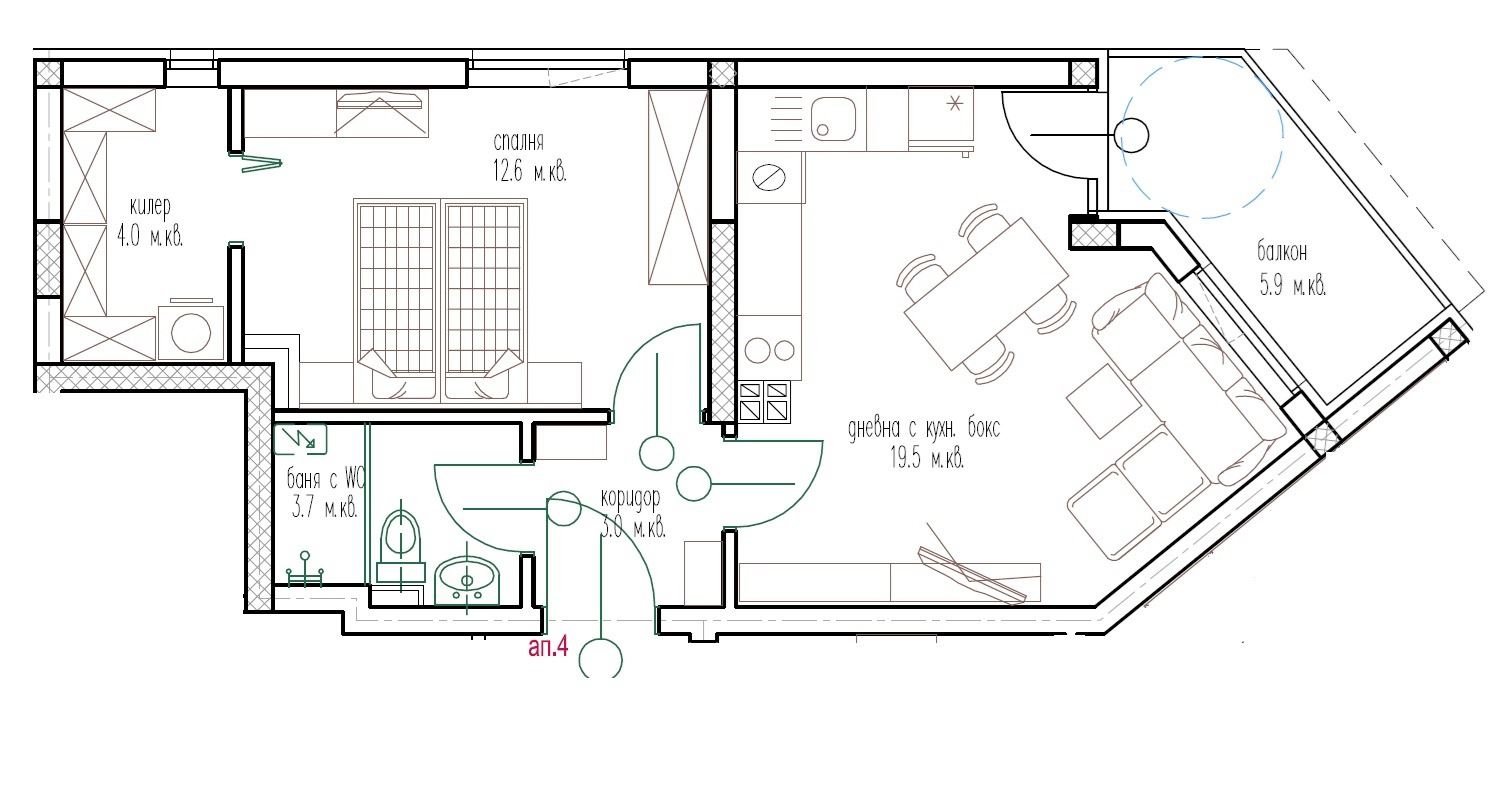 2-стаен - Варна, Погребите - 0
