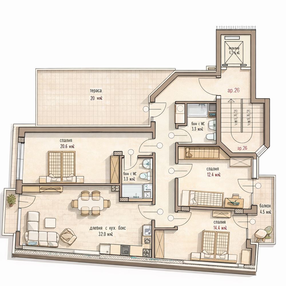 4-стаен - София - 0