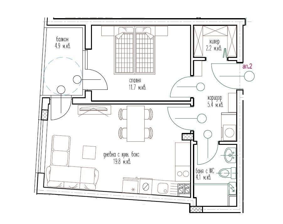 2-стаен - Варна, Колхозен пазар - 0